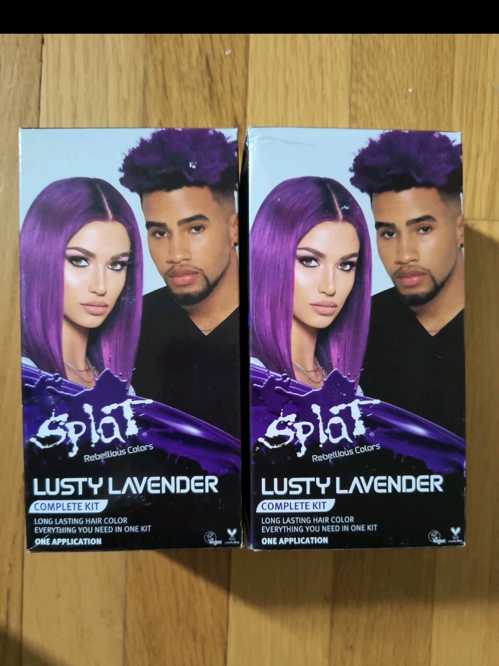 2 Splat Hair Color Complete Kits Lusty Lavender Hair Dye Long Lasting Purple
